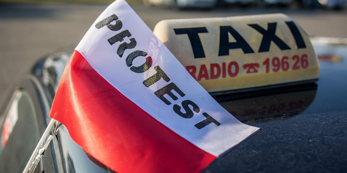 Taksówkarze protestowali w największych miastach Polski