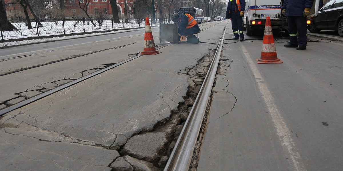 Tak wyglądało torowisko w centrum Krakowa