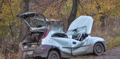 Śmierć na drodze. Opel roztrzaskał się na drzewie