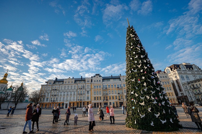 Jelka u Kijevu na Trgu Sofija