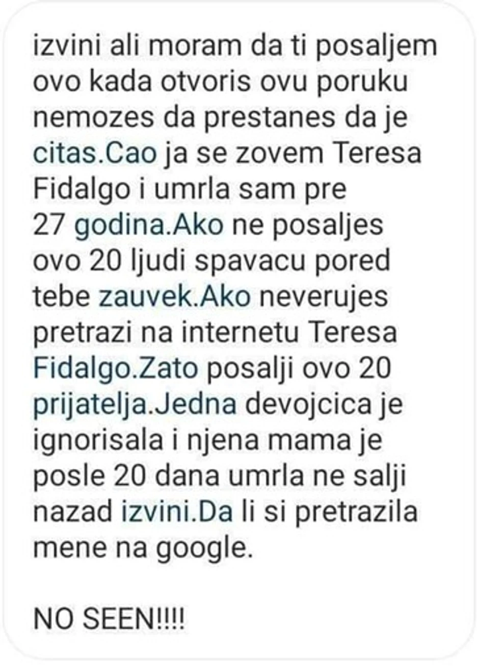 Bizarna poruka - Teresa Fidalgo