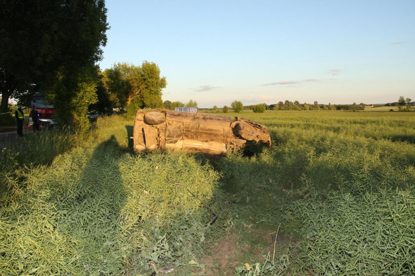 Auto z impetem uderzyło w drzewo