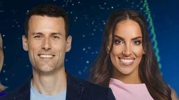 Moderátori Športových novín na Markíze – Peter Varinský a Simona Leskovská. 