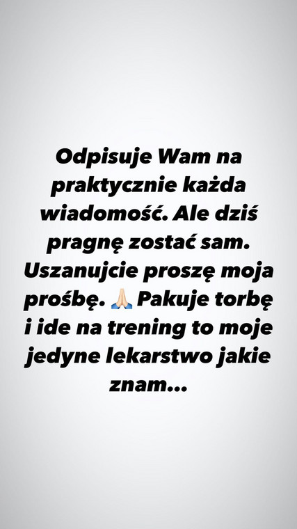 InstaStory z profilu Kamila Rybaka