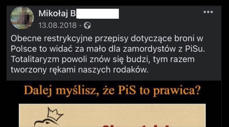 Wpis Mikołaja B. z 2018 r.