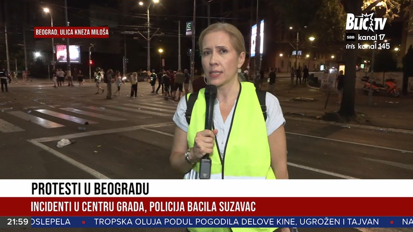 Reporterke Blic TV izveštavaju sa protesta