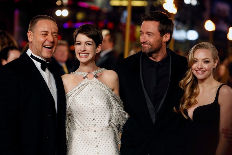 Russell Crowe, Anne Hathaway, Hugh Jackman i Amanda Seyfried na premierze 'Les Misérables. Nędzników' w Londynie