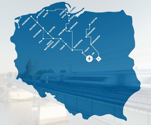 Pierwsza szprycha ma biec w kierunku Płocka i Włocławka. Jej pierwsza odnoga połączy takie miasta, jak Grudziądz, Gdańsk i Słupsk, druga odnoga – Toruń, Bydgoszcz, Koszalin i Kołobrzeg. Realizacja tej inwestycji będzie oznaczać powstanie 308  km nowych linii kolejowych i modernizację 588 km linii istniejących. <br><br>

Drugą szprychę wyznaczono na trasie biegnącej przez Ciechanów, Działdowo i Olsztyn. Inwestycje na tym odcinku będą oznaczały powstanie 33 km nowych linii i modernizację 15 km linii istniejących. <br><br>

Dzięki inwestycjom na w ramach pierwszej i drugiej szprychy czas przejazdu pomiędzy Warszawą a Gdańskiem skróci się z obecnych 2 godzin i 56 min to do 2 godzin i 5 minut. Z kolei dystans na odcinku Warszawa-Słupsk pokonamy w 3 h i 20 min (obecnie 4 h i 35 min). Dojazd z Warszawy do Koszalina będzie trwał 3 h i 40 min (obecnie 5 h i 15 min), a z Warszawy do Olsztyna równe dwie godziny (obecnie 2 h i 43 min). Znacząco skróci się także czas dojazdu z Warszawy do stosunkowo blisko położonego Płocka – do 45 minut (obecnie 2 h i 32 min). <br>
Źródło: Materiały prasowe CPK