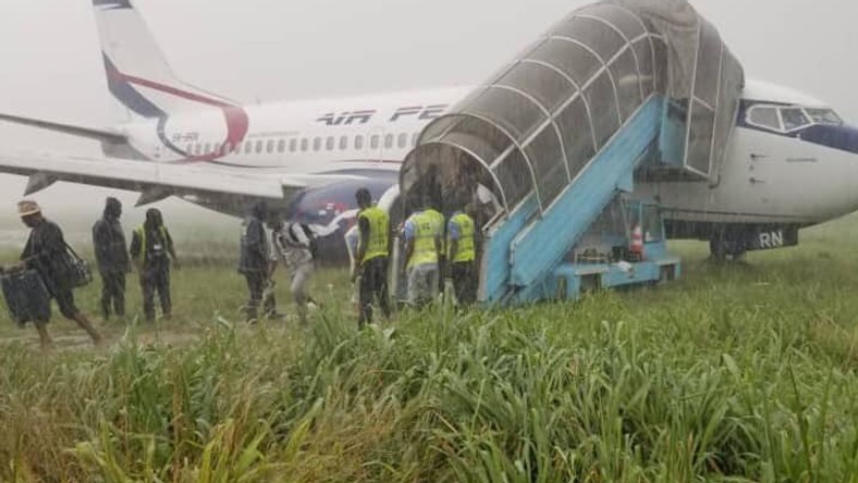 Image result for No casualties as Air peace flight skids off runway in Port Harcourt