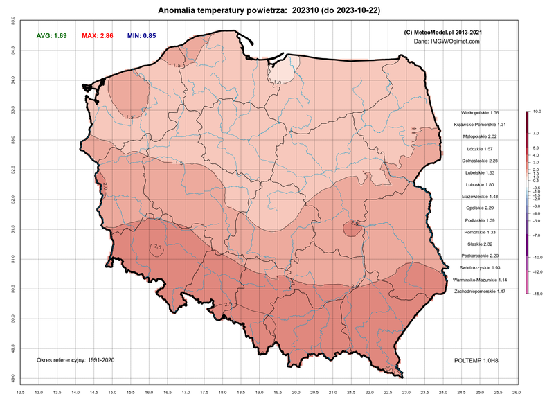 Październik jest kolejnym bardzo ciepłym miesiącem