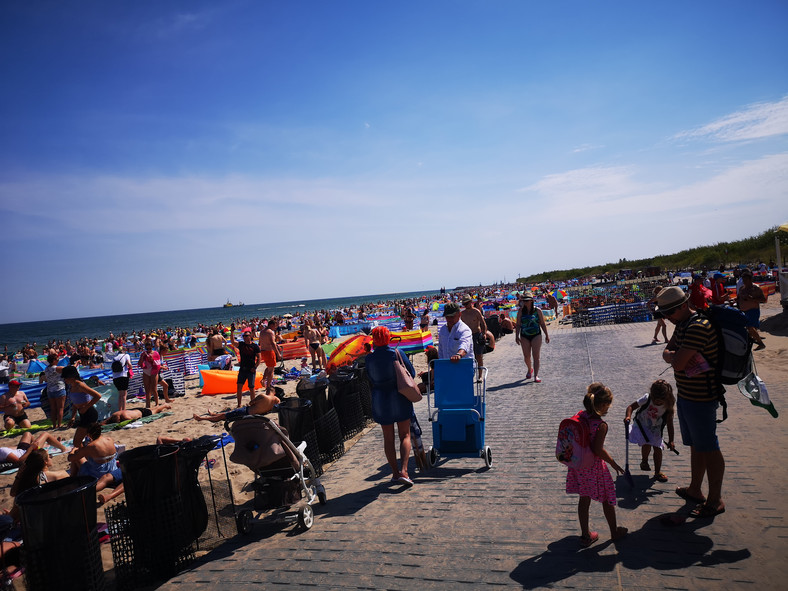 Plaża we Władysławowie, 26 lipca 2020