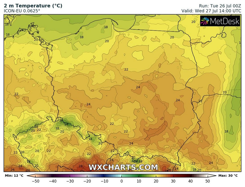 Temperatura spadnie grubo poniżej 30 st. C