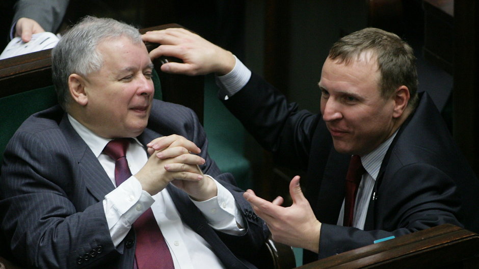 Jarosław Kaczyński i Jacek Kurski (2008 r.)