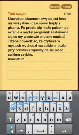 Pierwsze próby pisania na Swypie wymagają dużego skupienia, ale później robi się bardzo przyjemnie