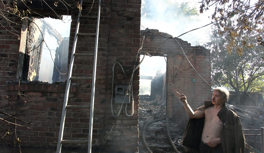 Zniszczona Gorłówka na Ukrainie