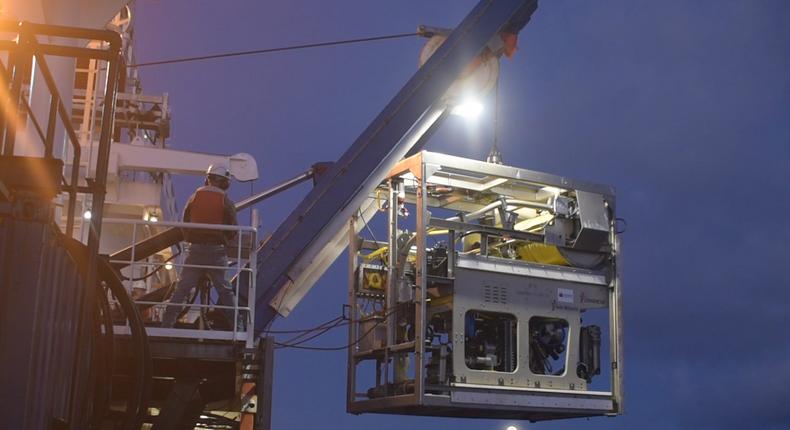 The remote operated vehicle used to explore the ocean floor. Image provided by the Nippon Foundation.Nippon Foundation.