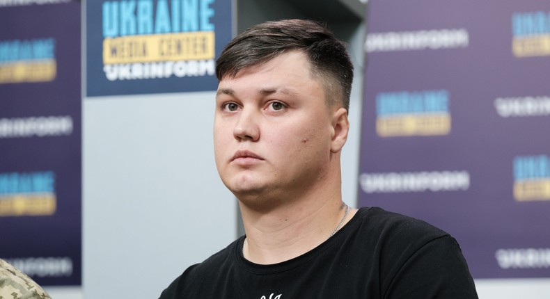 Russian Pilot Maksym Kuzminov during press conference with Ukrainian press on September 5, 2023 in Kyiv, Ukraine.Vitalii Nosach/Global Images Ukraine/Getty Images