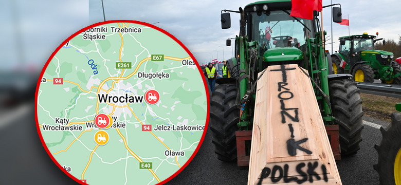 Wrocław: Protest rolników 20 lutego. Gdzie drogi będą zablokowane? [MAPA]