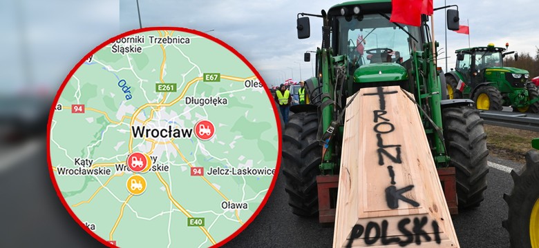 Wrocław: Protest rolników 20 lutego. Gdzie drogi będą zablokowane? [MAPA]