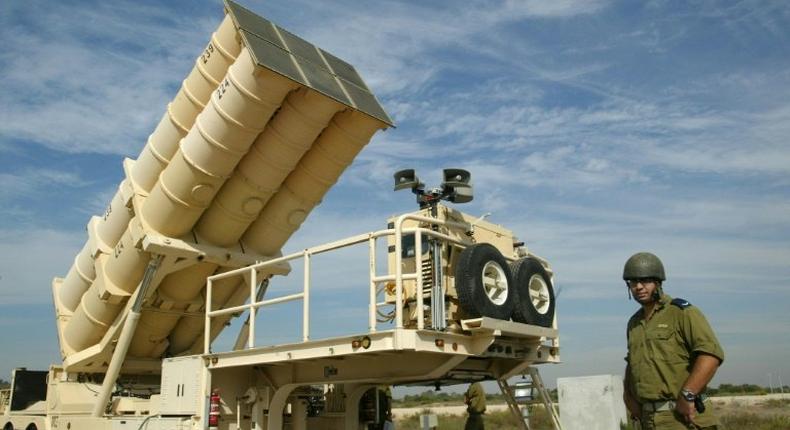 Israel carried out air strikes on Syria, prompting the launch of missiles, one of which was intercepted north of Jerusalem by Israel's Arrow air defence system (pictured)