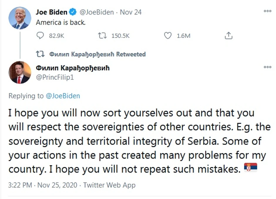 Odgovor princa Filipa novom američkom predsedniku Džou Bajdenu