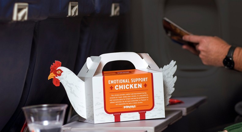 popeyes emotional support chicken