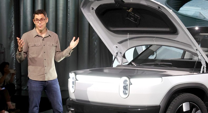 Rivian CEO RJ Scaringe explained his theory on the EV slowdown in an interview with The Verge released Monday.Phillip Faraone/Getty