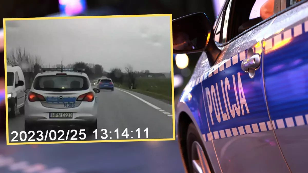 Policjantka z Pucka omal nie doprowadziła do bardzo groźnego wypadku (screen: Piotr Okuń/Facebook)