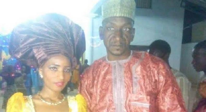 The late Mallam Muhammad Yakasai with his bride