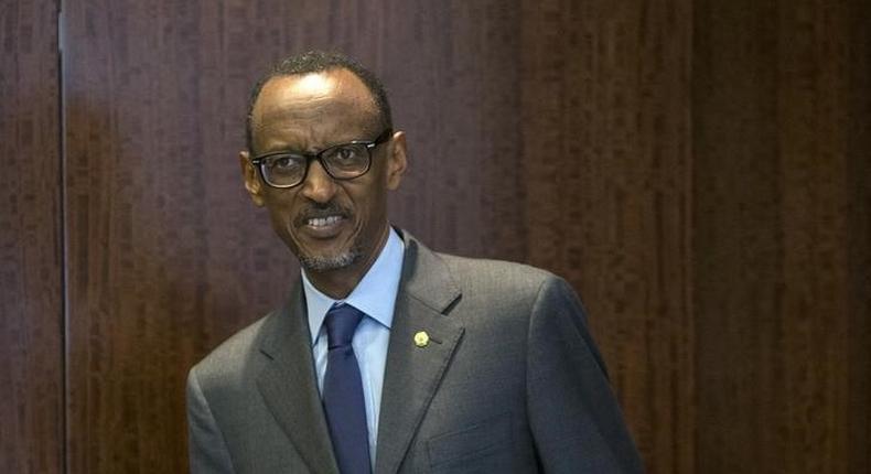 Rwandan President Paul Kagame arrives for a meeting with U.N. Secretary-General Ban Ki-moon during the United Nations General Assembly at the United Nations in Manhattan, New York, October 2, 2015. REUTERS/Andrew Kelly