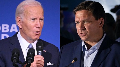 President Joe Biden and Florida Gov. Ron DeSantis.Mandel Ngan/AFP via Getty Images and Joe Raedle/Getty Images