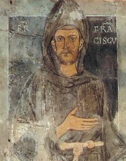 Święty Franciszek, fresk z klasztoru Subiaco (Sacro Speco) (domena publiczna)