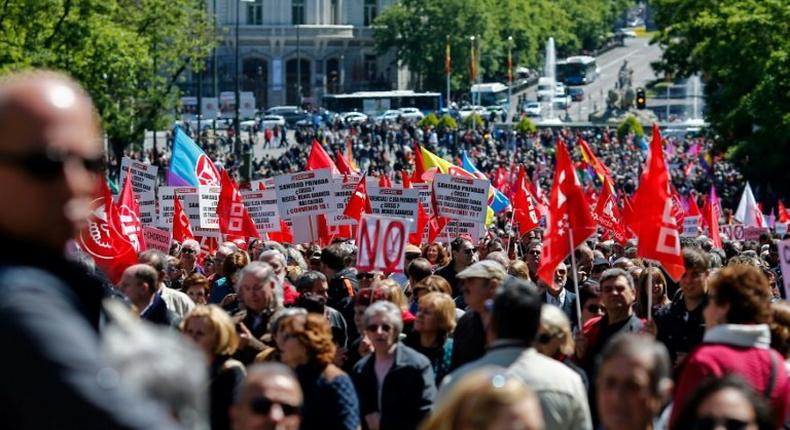 May Day demonstration in Madrid focuses on corruption as another scandal for the conservative PP party erupts