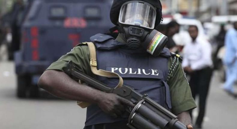 Masked Nigerian Police officer