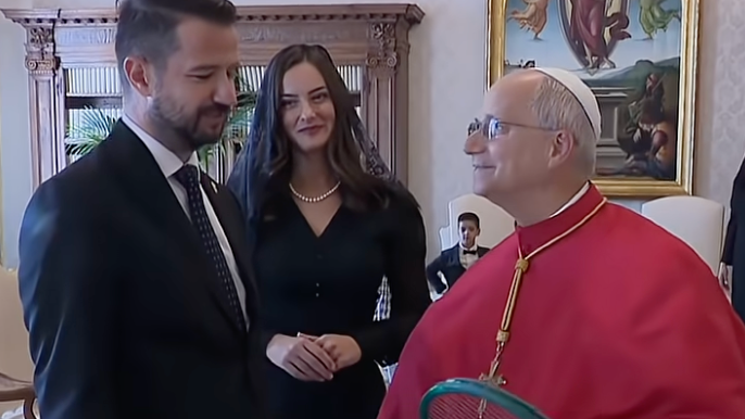 Pápež Lev XIV. s prezidentom Čiernej Hory.