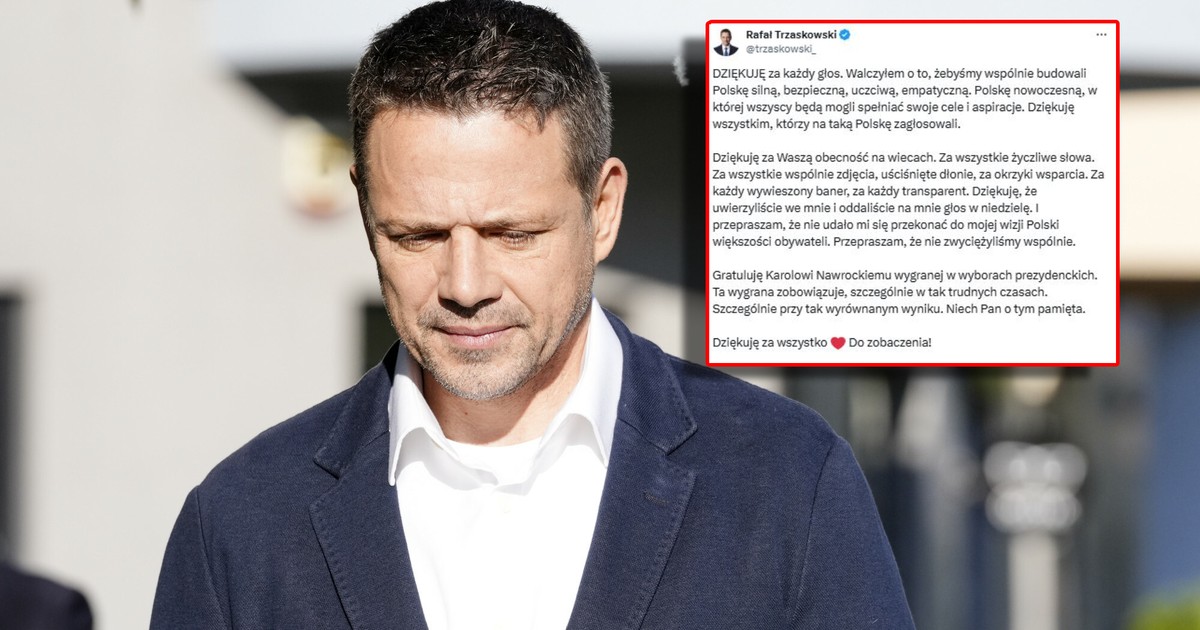 Rafał Trzaskowski zabrał głos po raz pierwszy po przegranej. Zwrócił się do Karola Nawrockiego