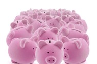 17889048 - large group of pink piggy banks