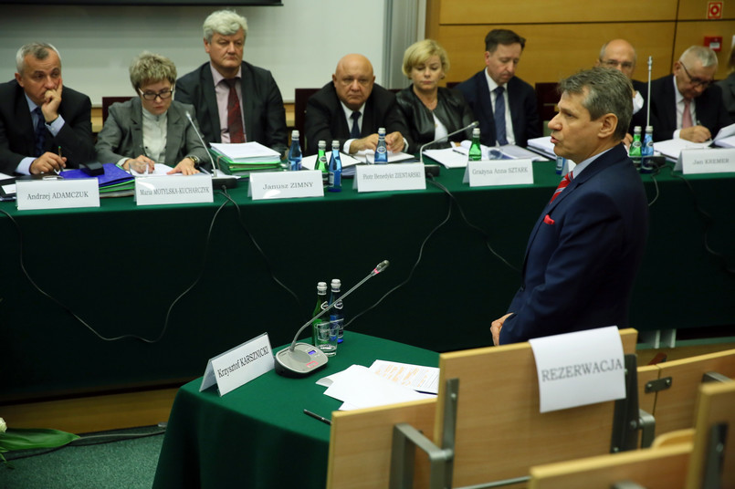 Krzysztof Karsznicki podczas publicznego przesłuchania kandydatów na prokuratora generalnego w siedzibie KRS/ fot. PAP/Tomasz Gzell
