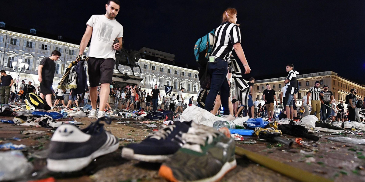 Ponad 1500 osób zostało rannych w strefie kibica w Turynie