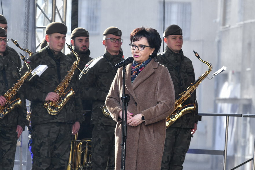 Elżbieta Witek podczas obchodów Narodowego Dnia Pamięci Żołnierzy Wyklętych