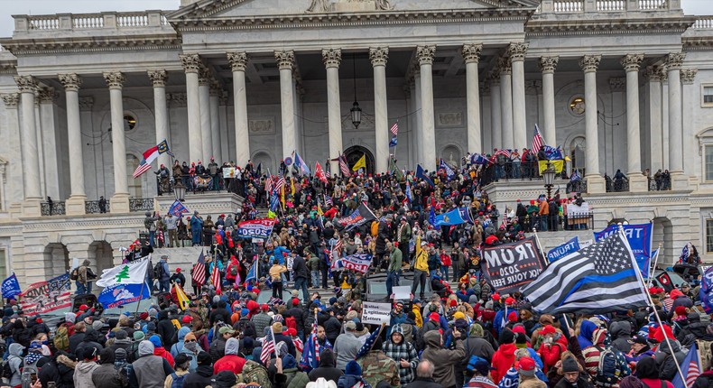 Rioting at the US Capitol on January 6, 2021.Michael Nigro/Pacific Press:LightRocket/Getty