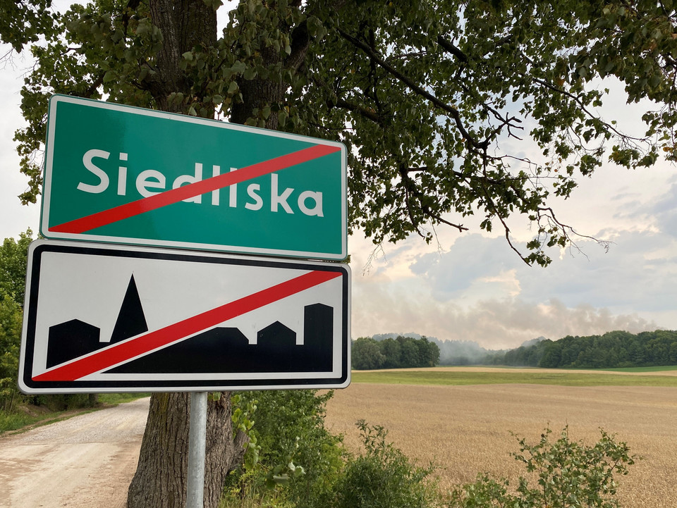 Pożar odpadów w Siedliskach