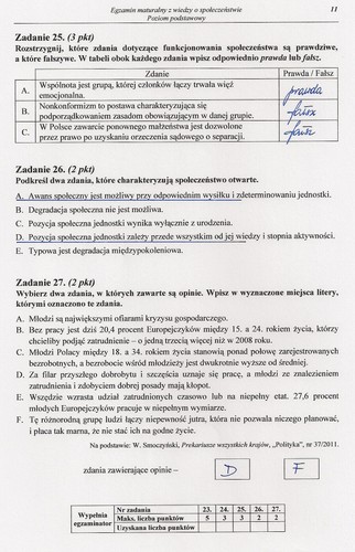 Matura z WOS - rozwiązania do zadań z poziomu podstawowego