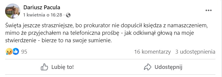 Duchowny zabrał głos