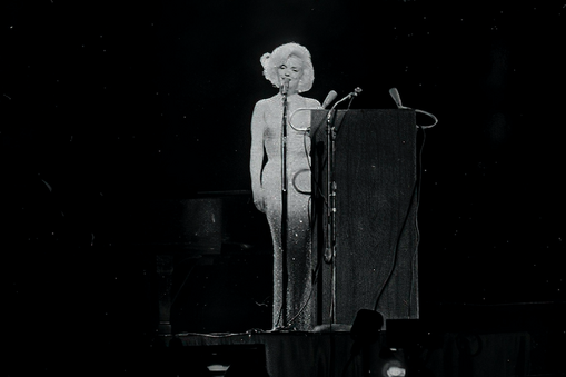Marilyn Monroe podczas występu w Madison Square Garden, Nowy Jork, 19 maja 1962 r.