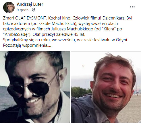 Andrzej Luter - screen z Facebooka