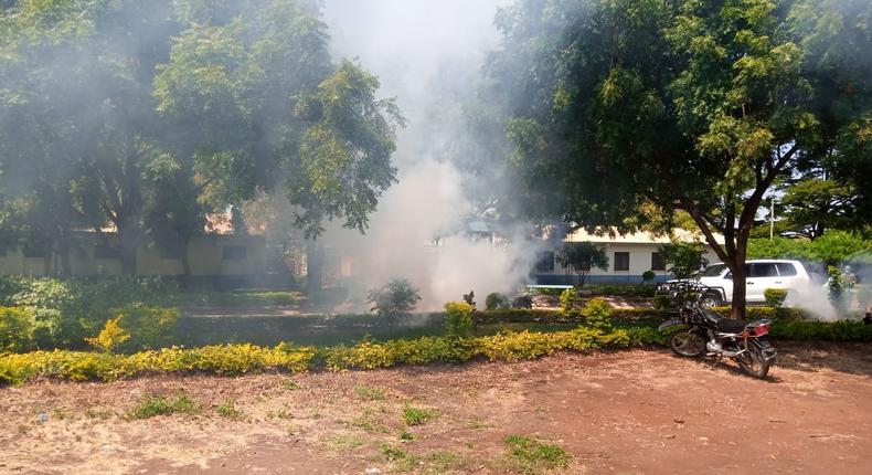 Police fired tear gas at Isiolo Referral Hospital where workers protested delayed salaries