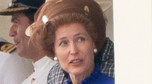 Gillian Anderson jako Margaret Thatcher na planie serialu "The Crown"