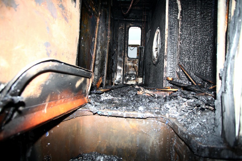 Uništena unutrašnjost vagona
