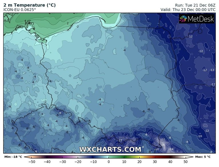 Na Podlasiu i Pogórzu temperatura może spaść poniżej -10 st. C